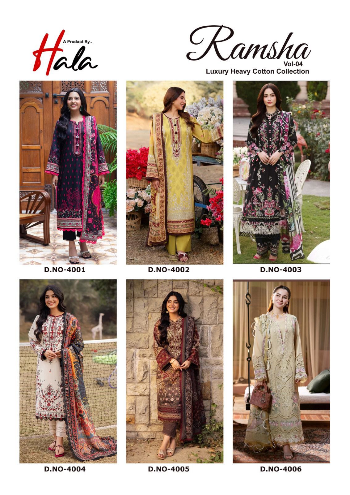 Ramsha Vol 4 By Hala Cotton Printed Dress Material Orders In India